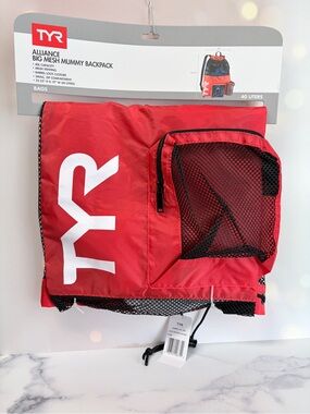 TYR Alliance Big Mesh Mummy Backpack 40L Red NWT